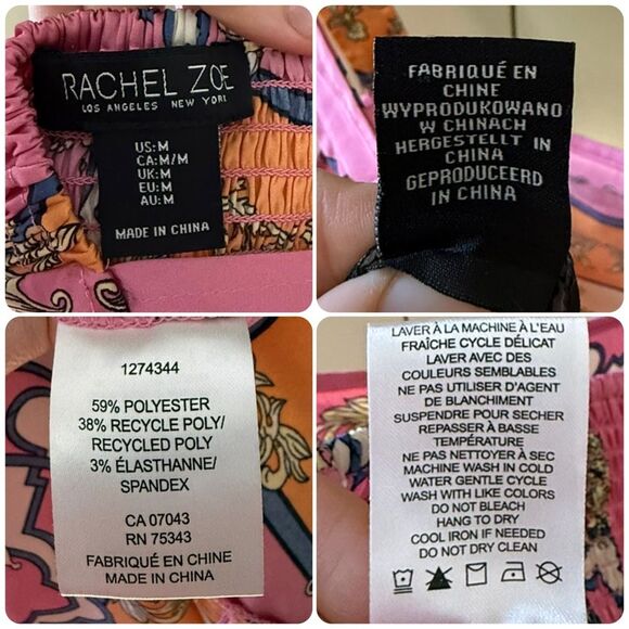 Rachel Zoe Satin Scarf Tank in Pink/Multicolor Print - Medium - Picture 6 of 7